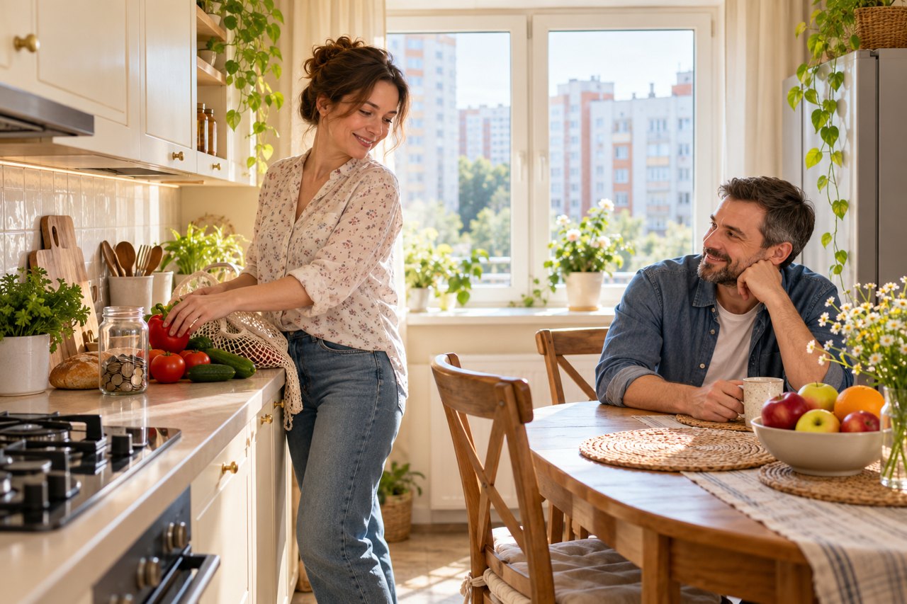 Покупки и копилка на кухне