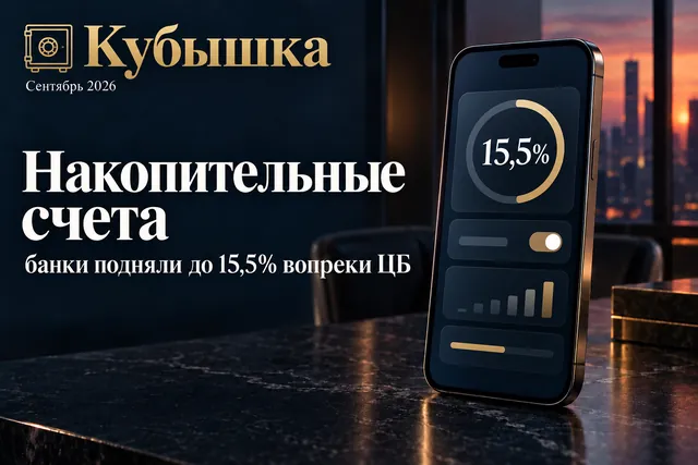 Банки подняли ставки по накопительным счетам в сентябре 2026 вопреки снижению ключевой: ВТБ до 14,2%, рынок — до 15,5%