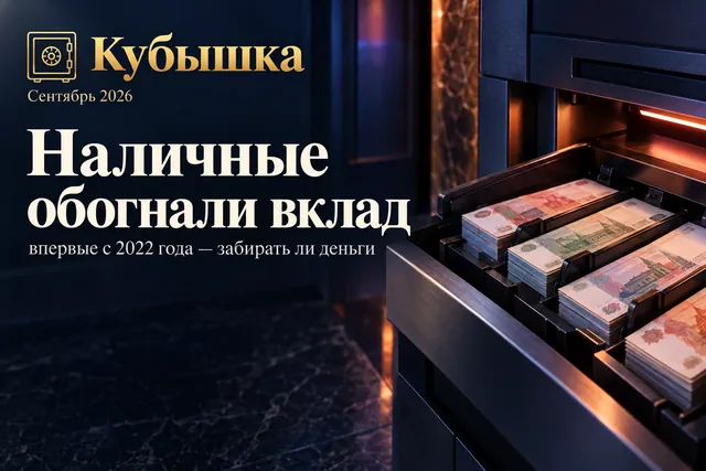 Наличные обогнали вклад впервые с 2022 года: ЦБ ждёт отток ещё 1,6 трлн ₽ до конца 2026 — стоит ли забирать деньги из банка